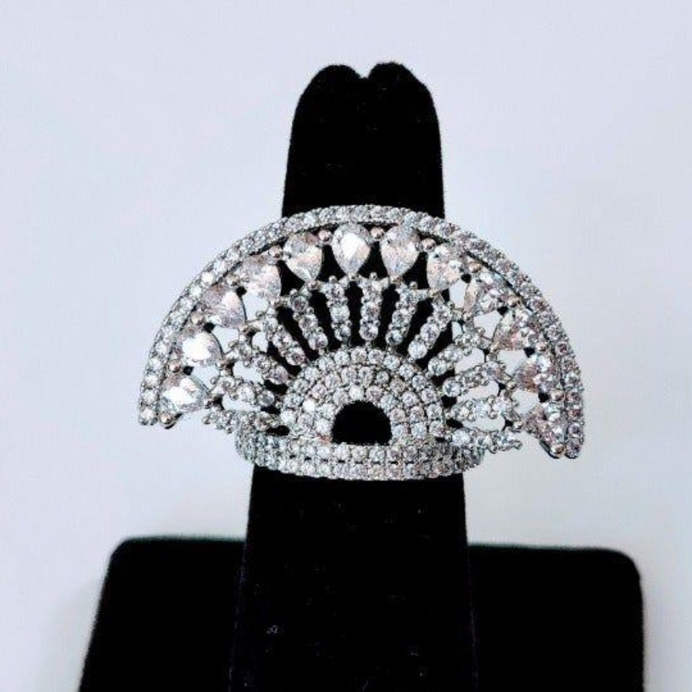 Diamond Peacock Feathers Ring